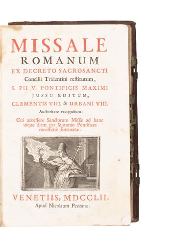 CATHOLIC LITURGY  Missale Romanum.  1752 + Missae Propriae Sanctorum Trium Ordinum Fratrum Minorum.  1744